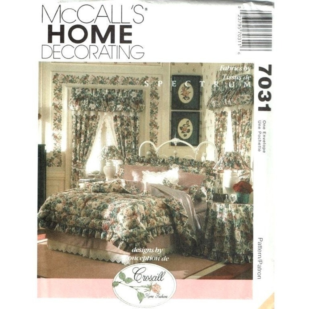 McCalls Sewing Pattern‎ 7031 Bedroom Coverlets Curtains Ruffled